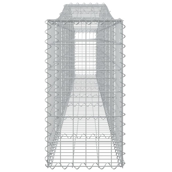 Cestas de gaviones 9 uds forma de arco hierro 400x30x60/80 cm