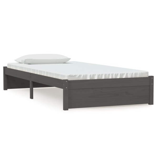 Estructura de cama madera maciza gris 100x200 cm