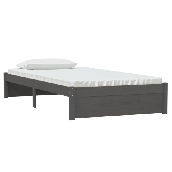 Estructura de cama madera maciza gris 100x200 cm