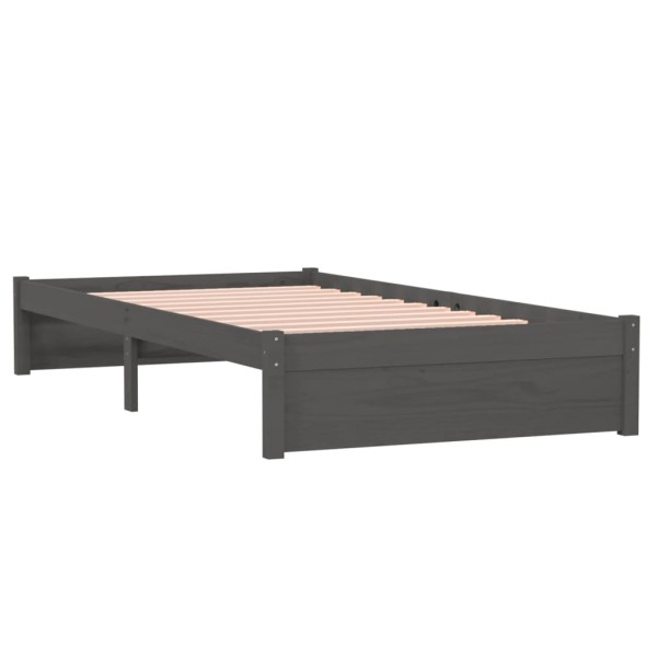 Estructura de cama madera maciza gris 100x200 cm