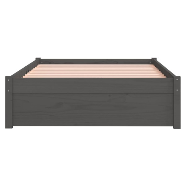 Estructura de cama madera maciza gris 100x200 cm