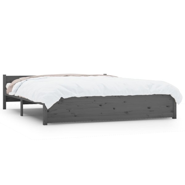 Estructura de cama de madera maciza gris 160x200 cm