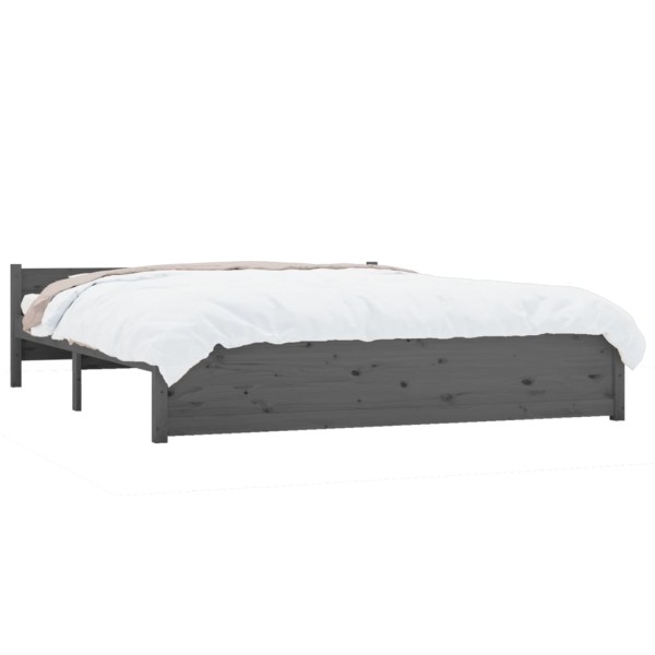 Estructura de cama de madera maciza gris 160x200 cm