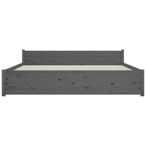 Estructura de cama de madera maciza gris 160x200 cm