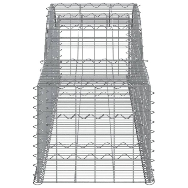 Cestas de gaviones 13 uds forma de arco hierro 300x50x40/60 cm