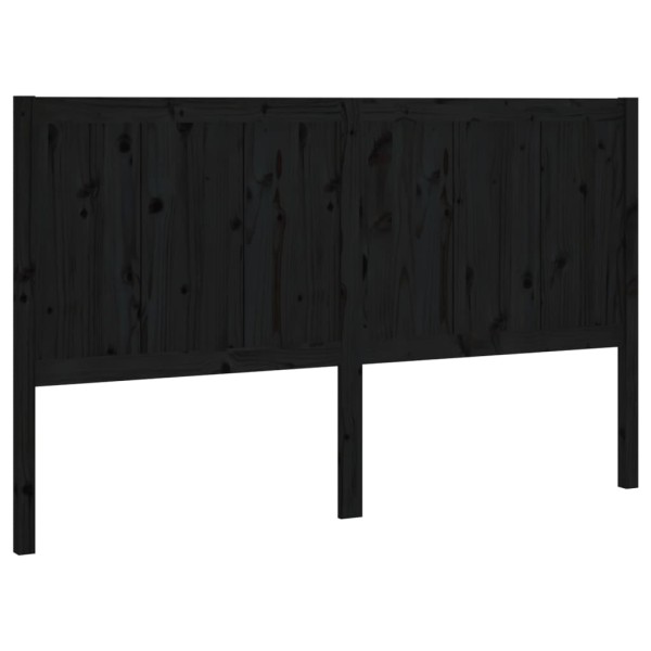 Cabecero de cama madera maciza de pino negro 155,5x4x100 cm