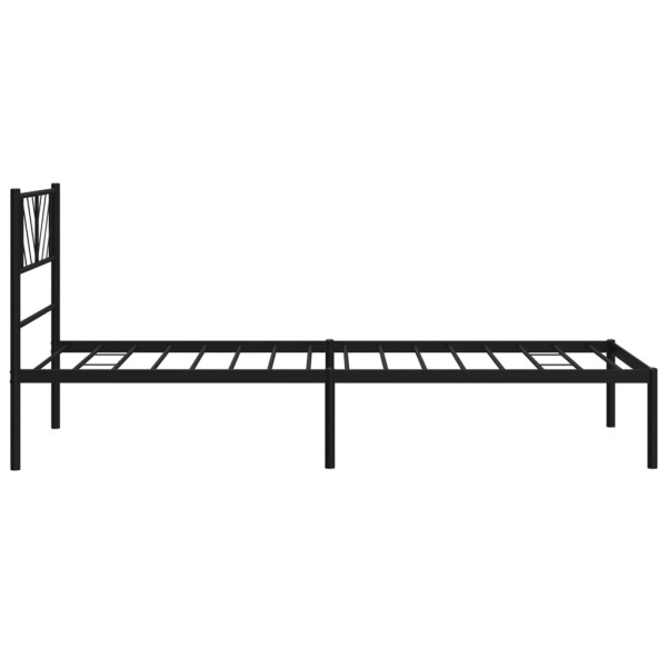 Estructura de cama con cabecero metal negro 90x190 cm