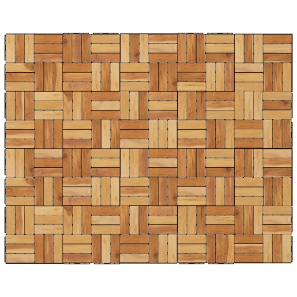 Baldosas de terraza 20 uds madera maciza teca 30x30 cm