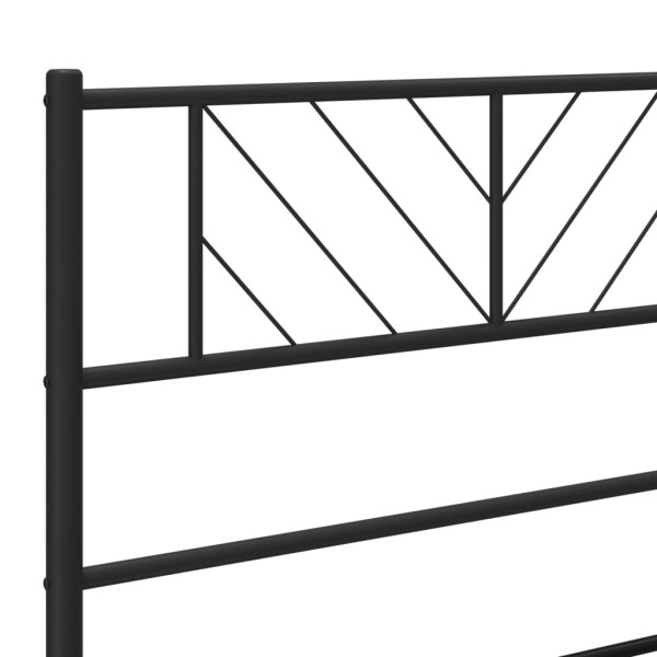 Estructura de cama con cabecero metal negro 90x190 cm