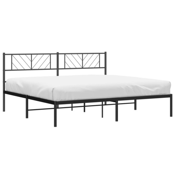 Estructura de cama con cabecero metal negro 200x200 cm