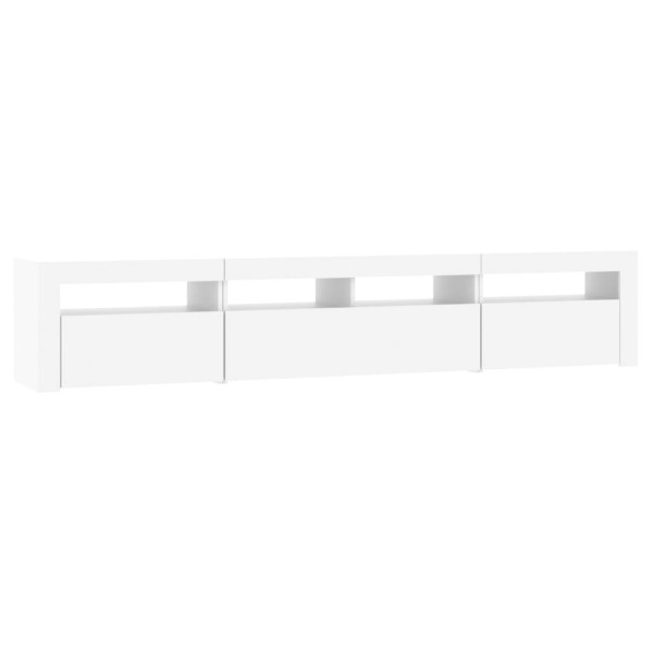 Mueble de TV con luces LED blanco 210x35x40 cm