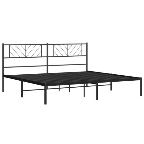 Estructura de cama con cabecero metal negro 200x200 cm