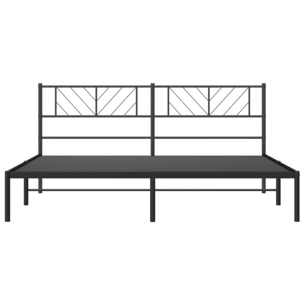 Estructura de cama con cabecero metal negro 200x200 cm