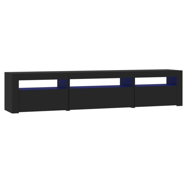 Mueble de TV con luces LED negro 195x35x40 cm