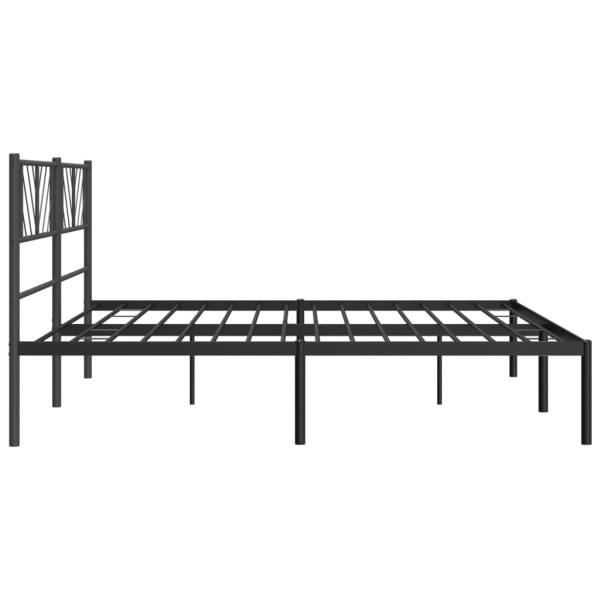 Estructura de cama con cabecero metal negro 200x200 cm