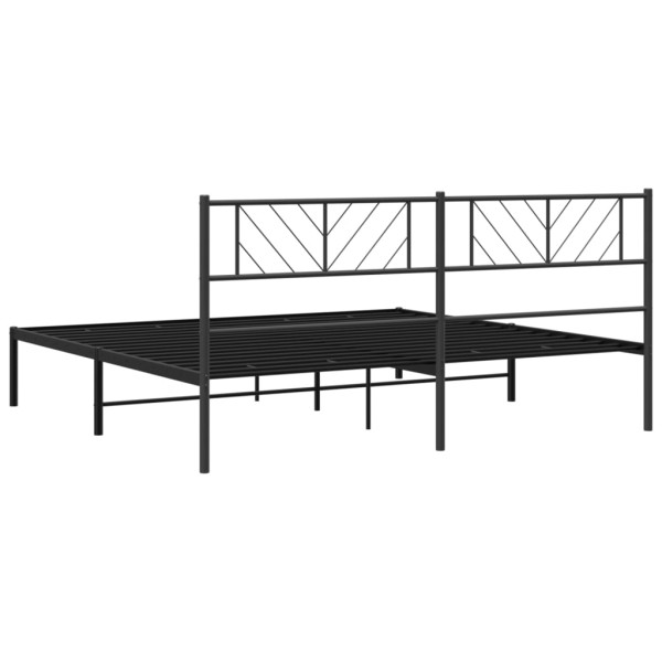 Estructura de cama con cabecero metal negro 200x200 cm