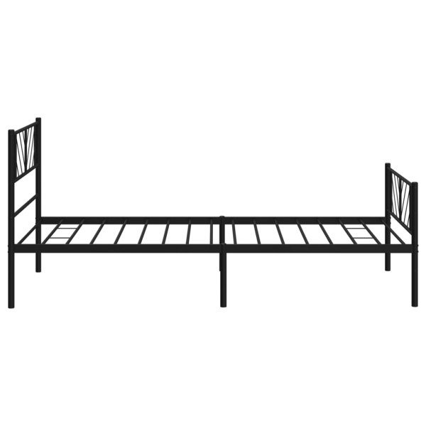 Estructura de cama con cabecero y estribo metal negro 90x200 cm