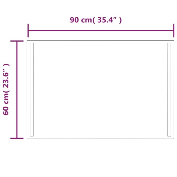 Espejo de baño con LED 60x90 cm