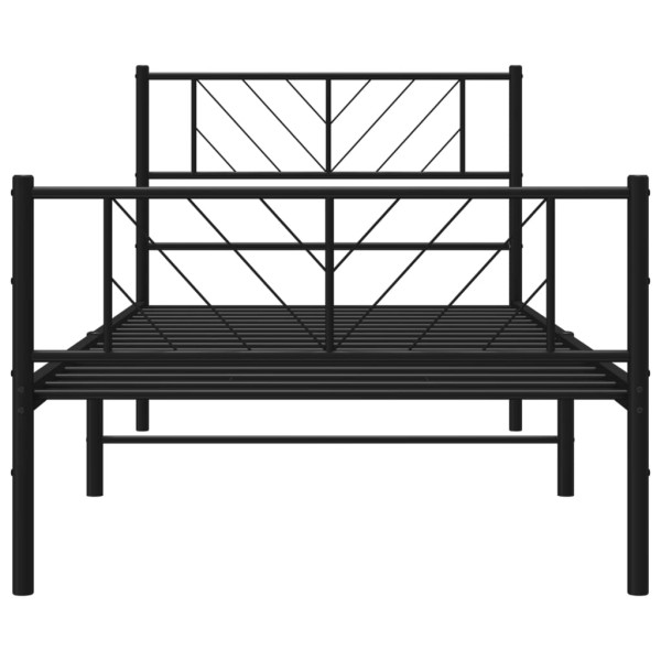 Estructura de cama con cabecero y estribo metal negro 100x200cm