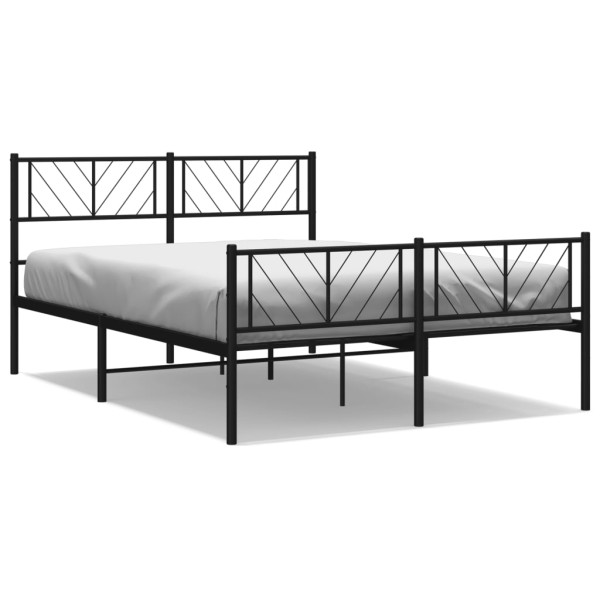 Estructura de cama cabecero y pie de cama metal negro 150x200cm