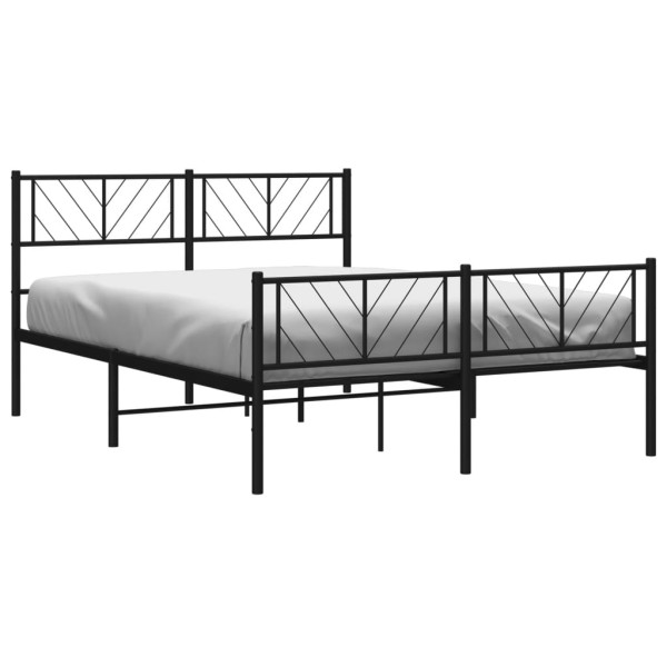 Estructura de cama cabecero y pie de cama metal negro 150x200cm