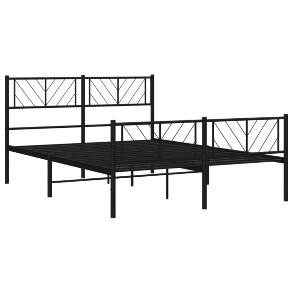 Estructura de cama cabecero y pie de cama metal negro 150x200cm