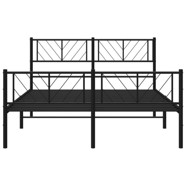 Estructura de cama cabecero y pie de cama metal negro 150x200cm