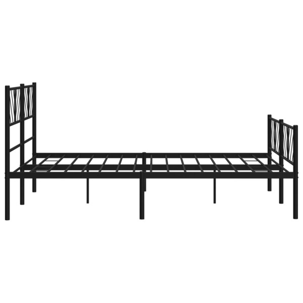 Estructura de cama cabecero y pie de cama metal negro 150x200cm