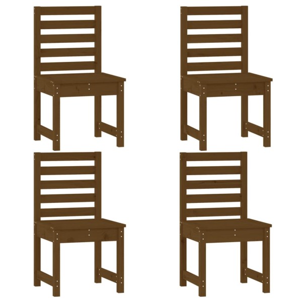 Set de comedor de jardín 5 pzas madera maciza pino marrón miel