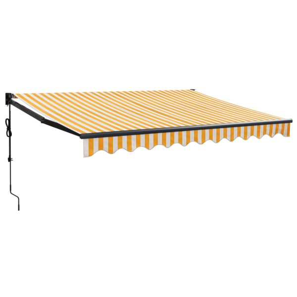 Toldo retráctil automático amarillo y blanco 3x2,5 m