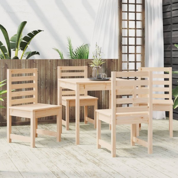 Juego de comedor de jardín 5 piezas madera maciza de pino