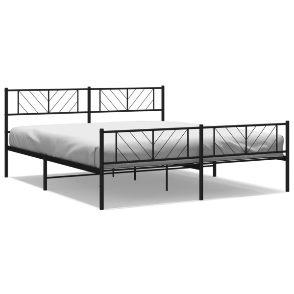 Estructura de cama cabecero y pie de cama metal negro 183x213cm