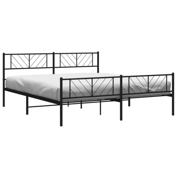 Estructura de cama cabecero y pie de cama metal negro 183x213cm