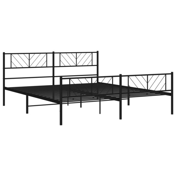 Estructura de cama cabecero y pie de cama metal negro 183x213cm