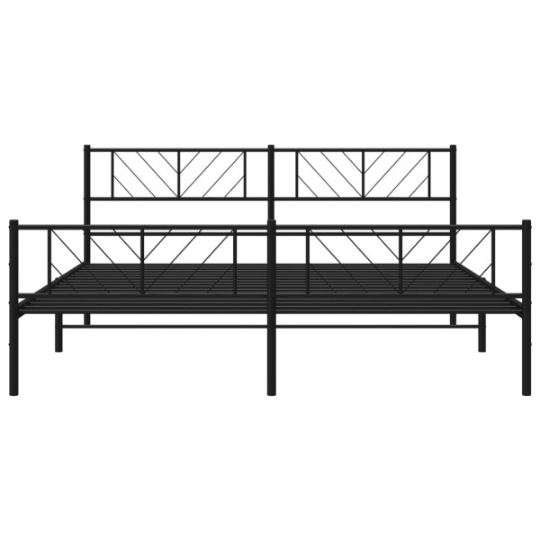 Estructura de cama cabecero y pie de cama metal negro 183x213cm