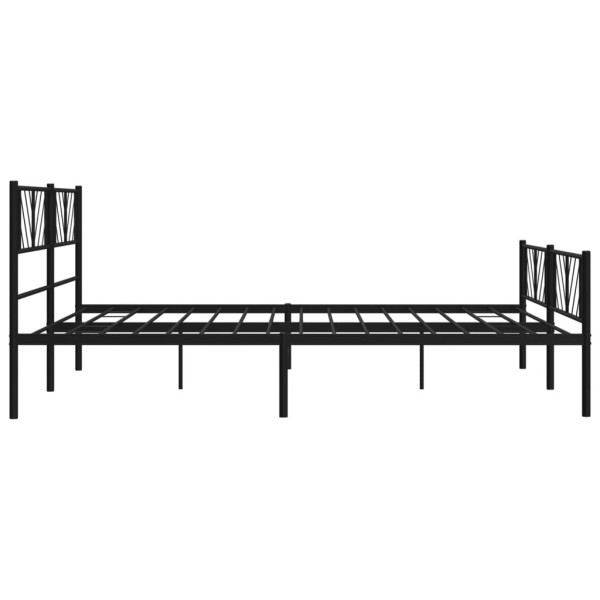 Estructura de cama cabecero y pie de cama metal negro 183x213cm