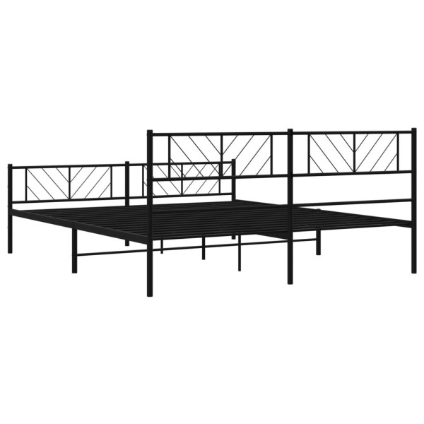 Estructura de cama cabecero y pie de cama metal negro 183x213cm