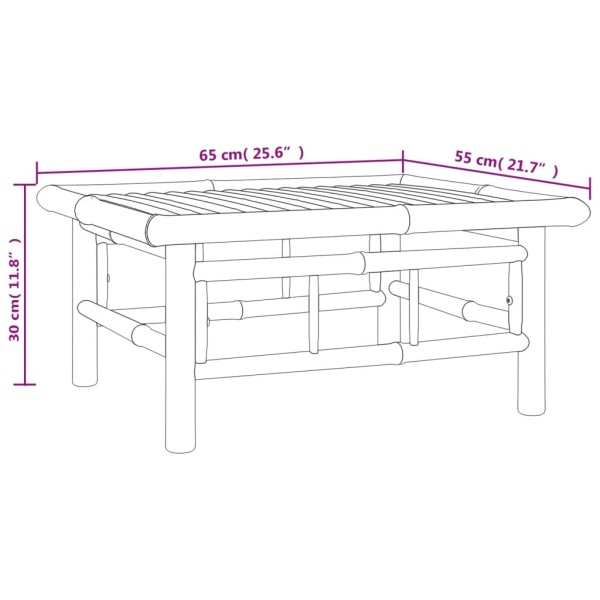 Set de muebles de jardín 11 pzas bambú con cojines gris oscuro