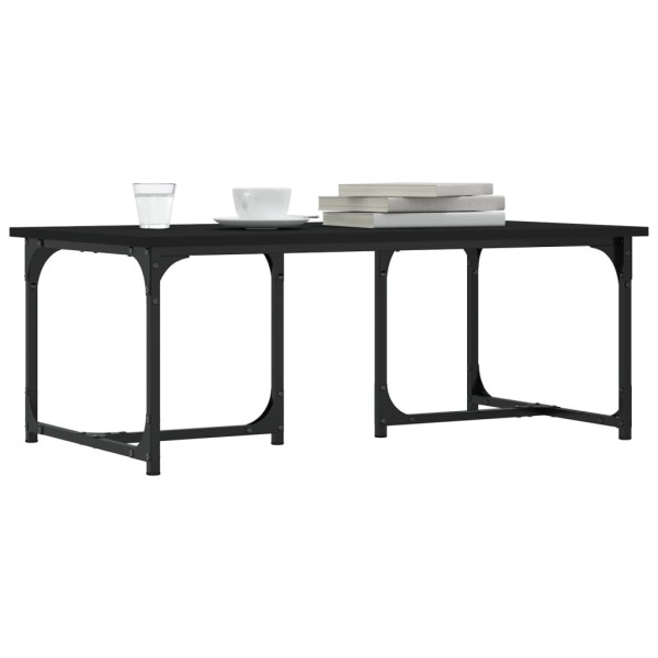 Mesa de centro madera contrachapada negro 90x50x35 cm