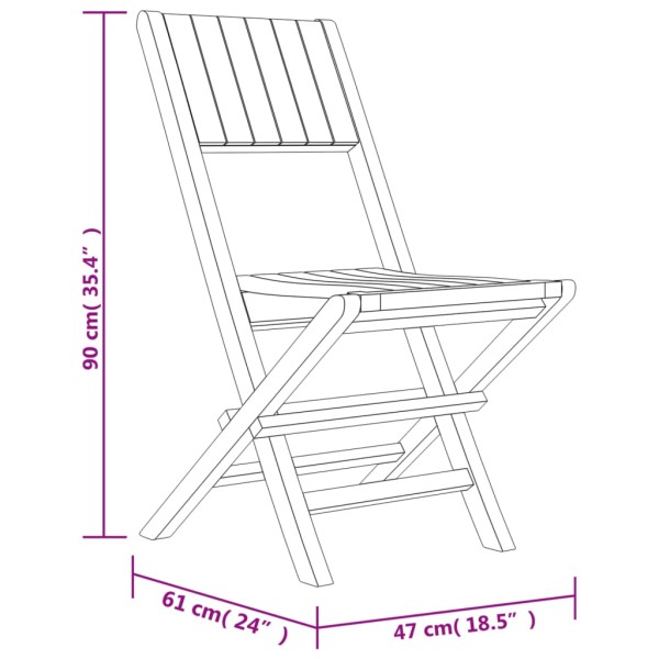 Sillas de jardín plegables 4 uds madera maciza teca 47x61x90 cm