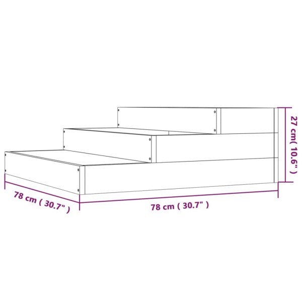 Jardinera de madera maciza de abeto douglas 78x78x27 cm