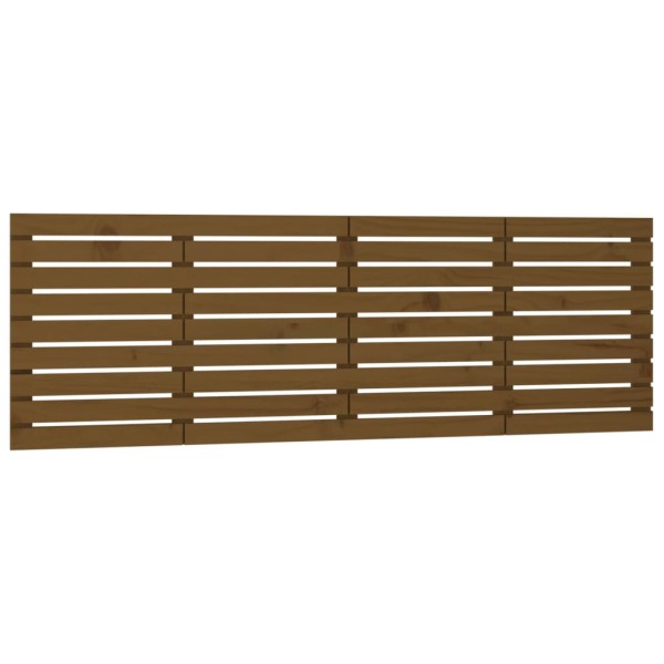 Cabecero cama pared madera maciza pino marrón miel 186x3x63 cm