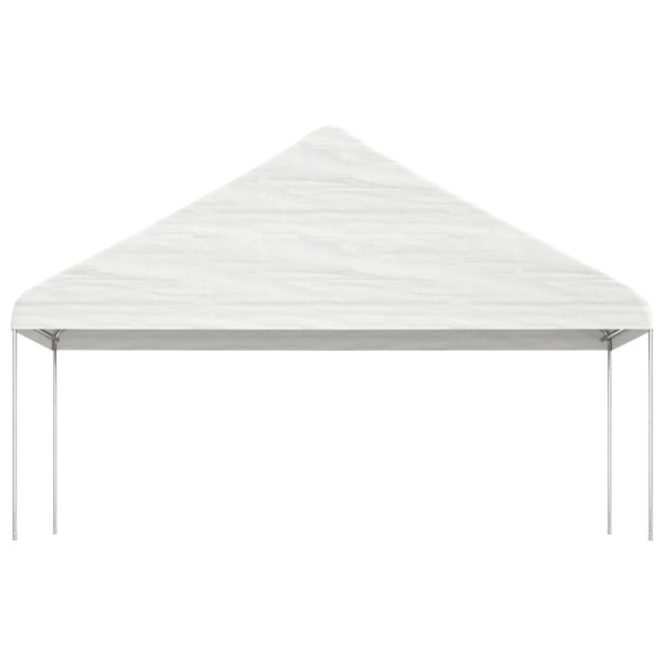 Cenador con techo polietileno blanco 11,15x5,88x3,75 m