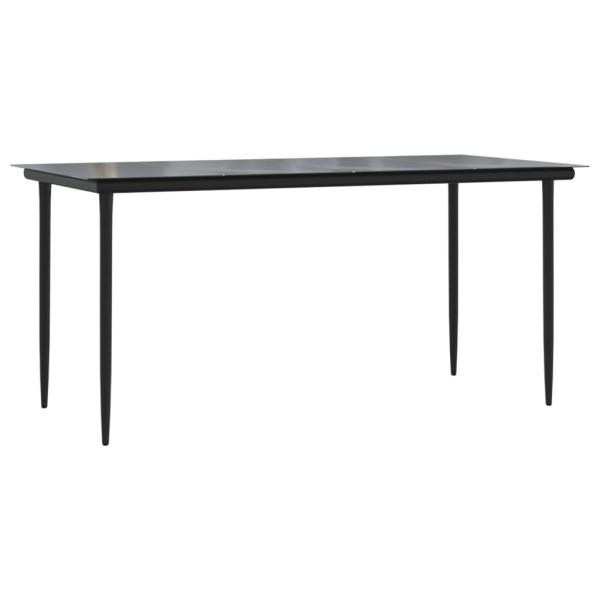 Juego de comedor de jardín 5 piezas con cojines beige y negro