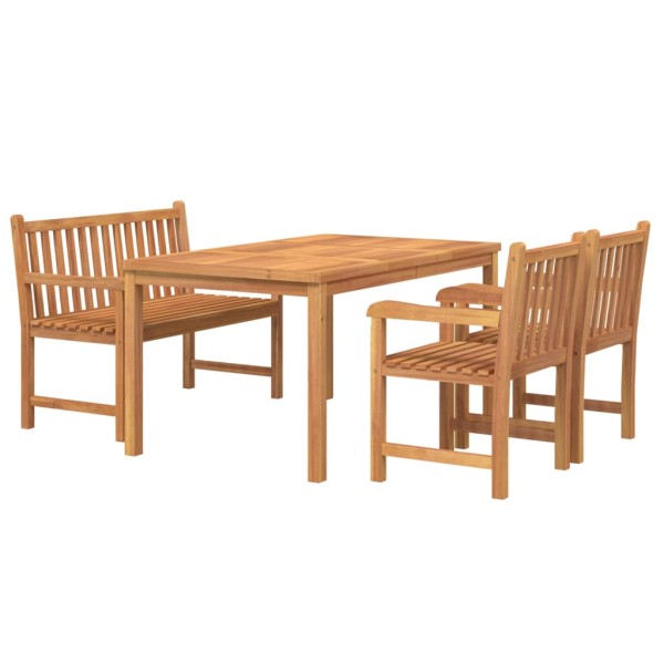 Juego de comedor para jardín 4 piezas madera maciza de teca