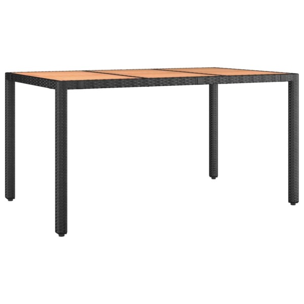 Juego comedor jardín 5 pzas madera acacia ratán sintético negro