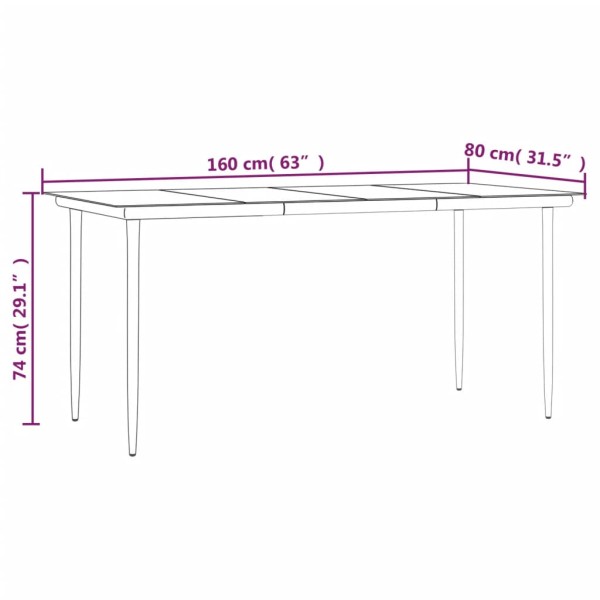 Juego de comedor de jardín 7 piezas ratán sintético