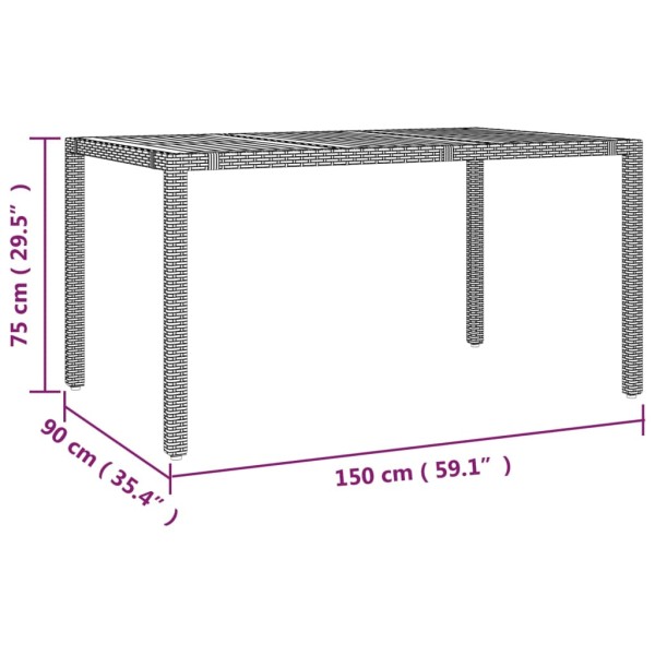 Set de muebles jardín 5 pzas con cojines ratán sintético negro