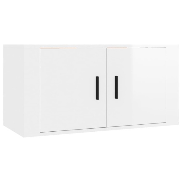 Set de muebles de TV 2 pzas madera contrachapada blanco brillo