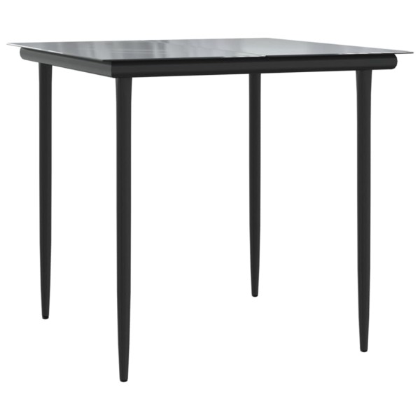 Set comedor jardín 3 pzas y cojines ratán sintético negro gris